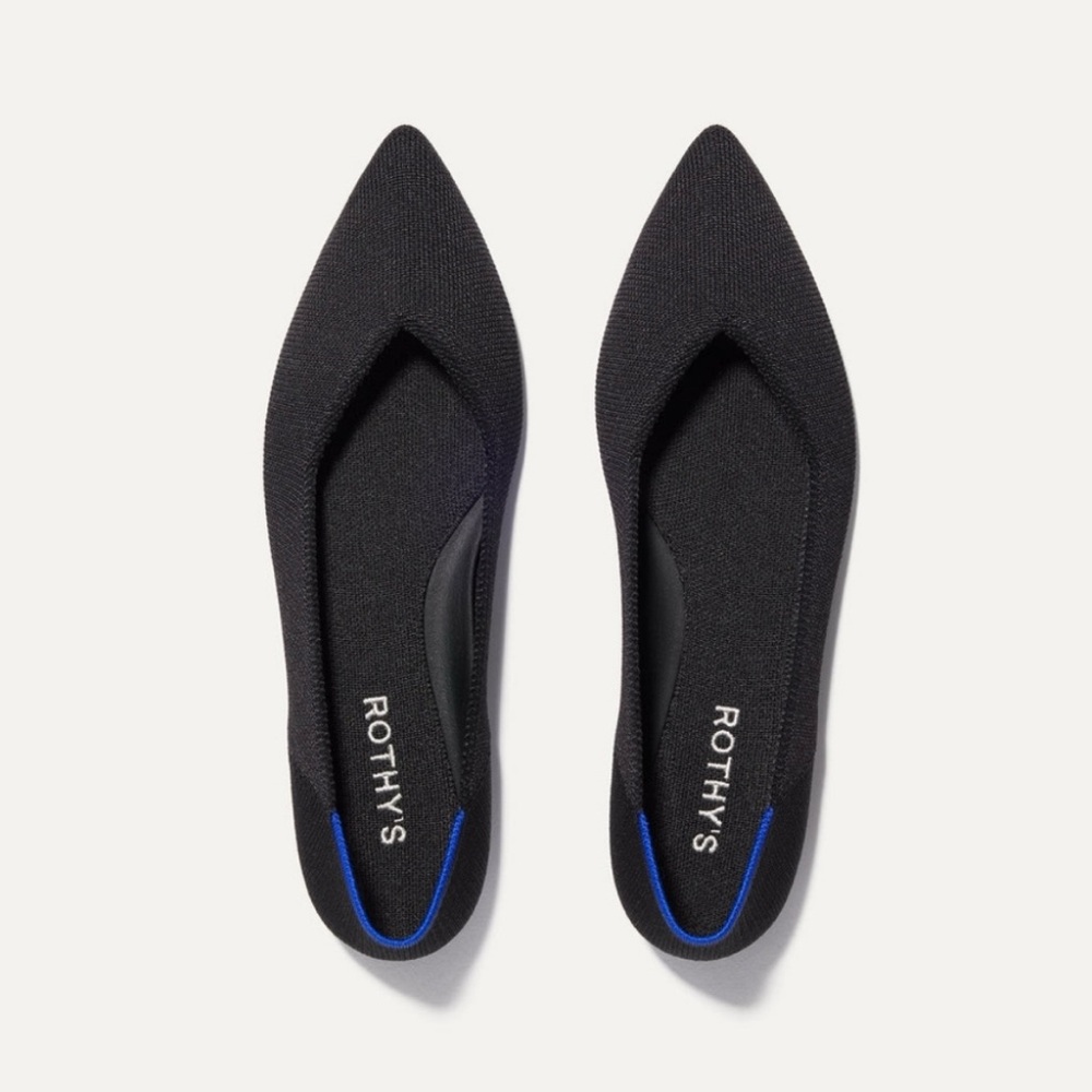 Rothy's Black Flats Sleek Minimalist Design